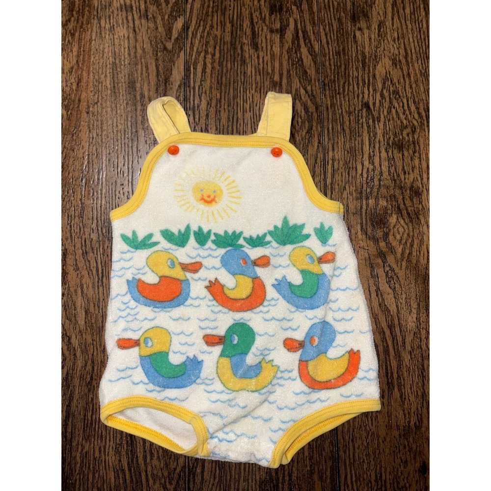 Vintage carters romper unisex ducks 12 months